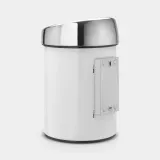 Мусорное ведро Brabantia Touch Bin 3 л, белое с крышкой из глянцевой стали — фото 3