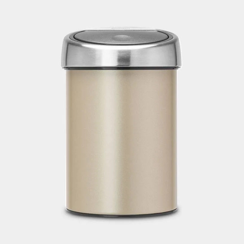 Мусорное ведро Brabantia Touch Bin 3 л металлическое золото, матовая сталь
