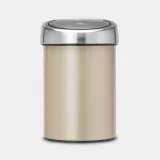 Мусорное ведро Brabantia Touch Bin 3 л металлическое золото, матовая сталь — фото 1