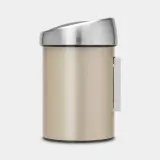 Мусорное ведро Brabantia Touch Bin 3 л металлическое золото, матовая сталь — фото 2