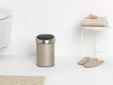Мусорное ведро Brabantia Touch Bin 3 л металлическое золото, матовая сталь — фото 6