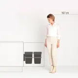 Шкафное мусорное ведро Brabantia Sort & Go 2 x 12 л, тёмно-серое и Jade Green — фото 4