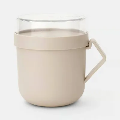 Кружка для супа Brabantia Make & Take 600 мл, пластик, цвет Soft Beige, гарантия 5 лет