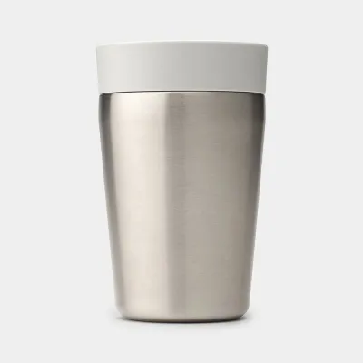 Термокружка Brabantia Make & Take 200 мл, вакуумные стенки, закрывается одной рукой, светло-серая Light Grey