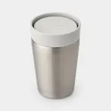 Термокружка Brabantia Make & Take 200 мл, вакуумные стенки, закрывается одной рукой, светло-серая Light Grey — фото 2