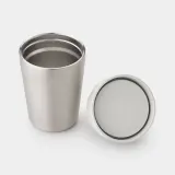 Термокружка Brabantia Make & Take 200 мл, вакуумные стенки, закрывается одной рукой, светло-серая Light Grey — фото 3