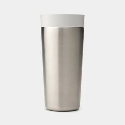 Термокружка Brabantia Make & Take 360 мл, вакуумные стенки, закрывается одной рукой, светло-серая Light Grey