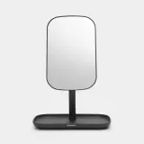 Зеркало с лотком для хранения Brabantia ReNew Mirror, пластик, тёмно-серое — фото 1