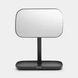 Зеркало с лотком для хранения Brabantia ReNew Mirror, пластик, тёмно-серое — фото 2