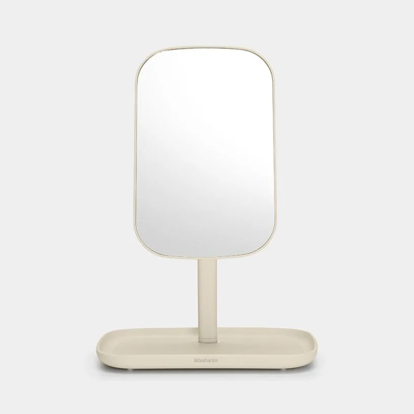 Зеркало с лотком для хранения Brabantia ReNew Mirror, пластик, бежевое