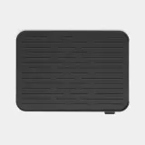 Коврик для сушки посуды Brabantia SinkSide силиконовый, 43,8 x 32,5 см, складной, нескользящий, тёмно-серый — фото 1