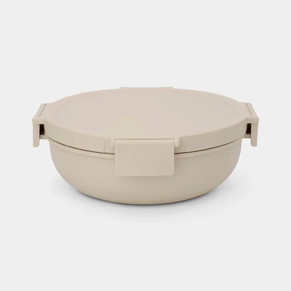 Салатник-ланчбокс Brabantia Make & Take 1,3 л, с контейнером для соуса, Soft Beige