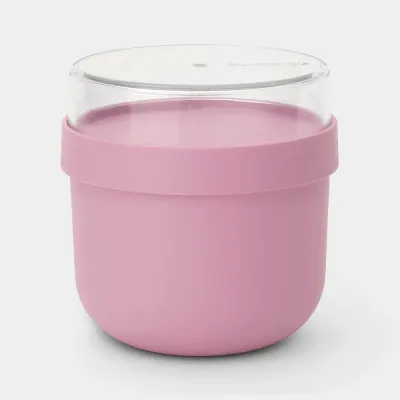 Миска для завтрака Brabantia Make & Take 500 мл, розовая, пластик, с контейнером для добавок