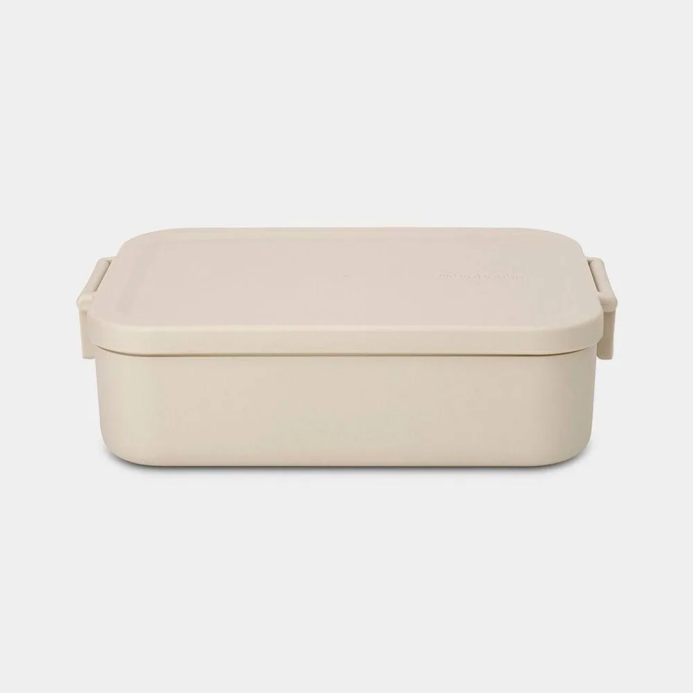 Контейнер для ланча Brabantia Make & Take 1,1 л, 20 x 13,5 см, бежевый, с клипсами на крышке