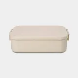 Контейнер для ланча Brabantia Make & Take 1,1 л, 20 x 13,5 см, бежевый, с клипсами на крышке — фото 1