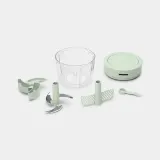 Измельчитель ручной Brabantia Tasty+ 0,6 л, три ножа из нержавеющей стали, насадки для взбивания и смешивания, Jade Green — фото 2