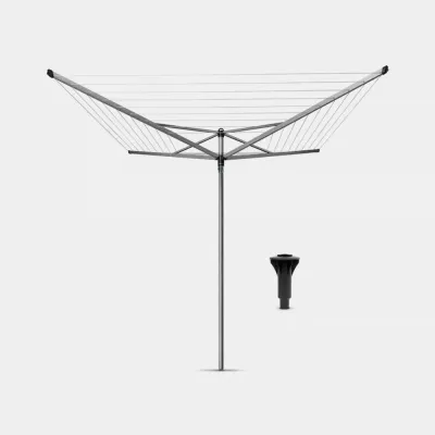 Садовая сушилка для белья Brabantia Topspinner 50 м 4 рукава крепление для бетона Metallic Grey серая