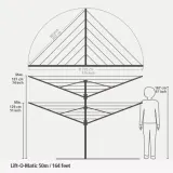 Садовая сушилка для белья Brabantia Lift-o-matic с чехлом и контейнером для прищепок, антрацит — фото 5