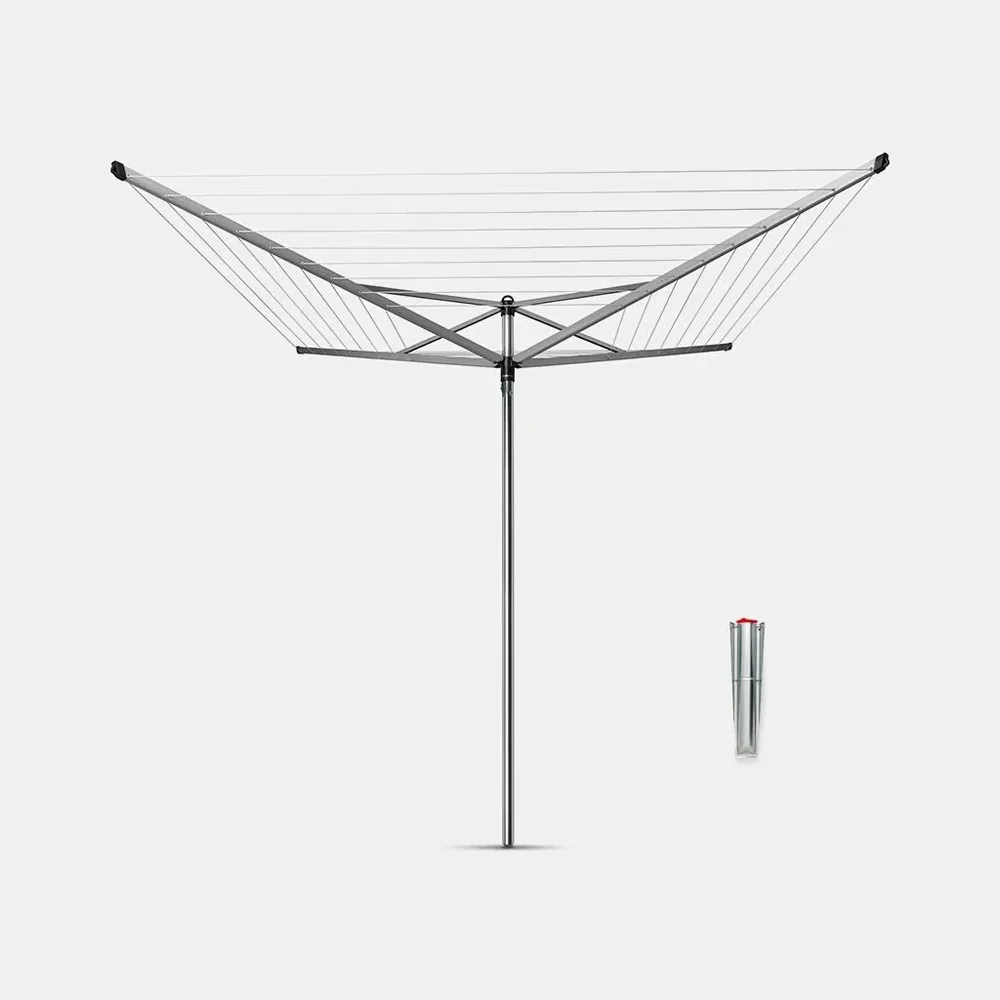 Садовая сушилка для белья Brabantia Topspinner 50 м 4 рукава пластиковое крепление в грунт серая