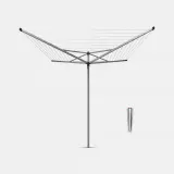 Садовая сушилка для белья Brabantia Topspinner 50 м 4 рукава пластиковое крепление в грунт серая — фото 1
