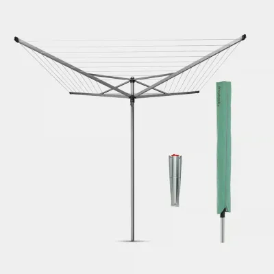Садовая сушилка для белья Brabantia Topspinner с чехлом 50 м 4 рукава стальное крепление в грунт серая