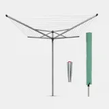 Садовая сушилка для белья Brabantia Topspinner с чехлом 50 м 4 рукава стальное крепление в грунт серая — фото 1