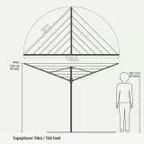 Садовая сушилка для белья Brabantia Topspinner с чехлом 50 м 4 рукава стальное крепление в грунт серая — фото 2