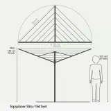 Садовая сушилка для белья Brabantia Topspinner 50 м 4 рукава пластиковое крепление в грунт — фото 3