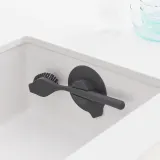Щётка для мытья посуды Brabantia с держателем на присоске, 23,5 см, тёмно-серая — фото 2