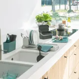 Щётка для мытья посуды Brabantia с держателем на присоске, 23,5 см, тёмно-серая — фото 5