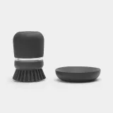 Щётка для посуды с дозатором Brabantia Sink Side, нейлоновая щетина, нескользящая ручка, 10,5 см, тёмно-серая — фото 4
