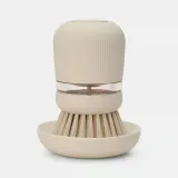 Щётка для посуды с дозатором Brabantia Sink Side, резервуар 0,1 л, нейлоновая щетина, бежевая Soft Beige — фото 1