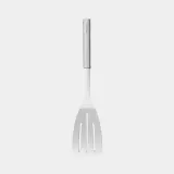Лопатка большая Brabantia Profile, нержавеющая сталь, серебристая, 33,2 см, с отверстиями для жира — фото 1