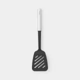 Лопатка Brabantia Non-stick Profile, нейлон и нержавеющая сталь, 32 см, с отверстиями для жира, чёрная — фото 1