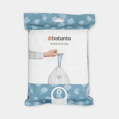 Мешки для мусора Brabantia для вёдер FlatBack+ и Bo 30 л 40 шт. белые