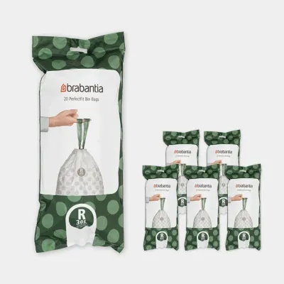 Мешки для мусора Brabantia для вёдер Bo размер R 36 л 6 рулонов по 20 шт. белые
