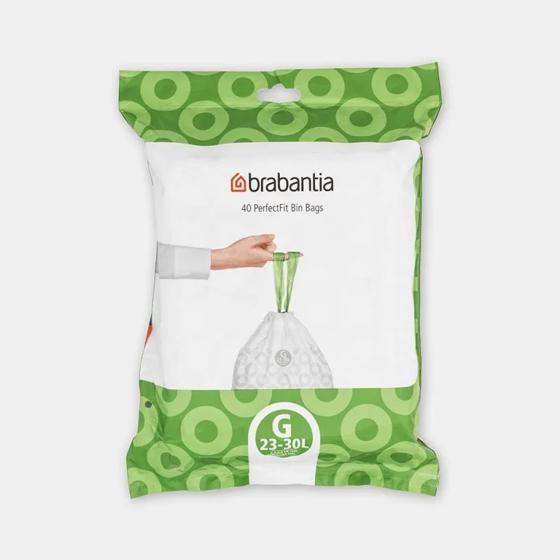 Мешки для мусора Brabantia размер G, 23-30 л, 40 шт., белые