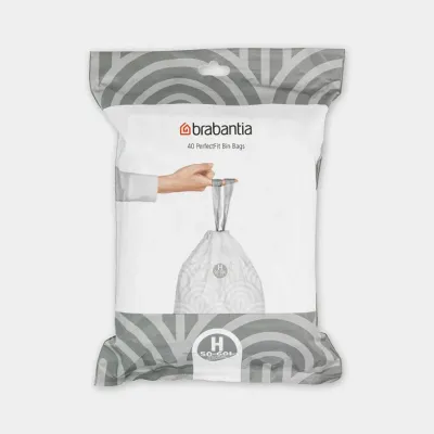 Мешки для мусора Brabantia размер H, 50-60 л, 40 шт., белые