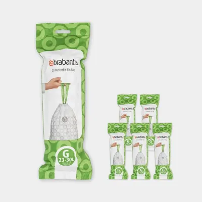 Мешки для мусора Brabantia размер G, 23-30 л, 6 x 20 шт., белые