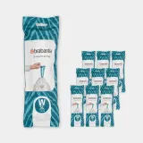 Мешки для мусора Brabantia размер W, 5 л, 10 рулонов по 20 шт., белые — фото 1