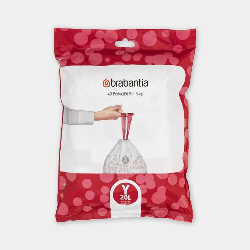 Мешки для мусора Brabantia размер Y, 20 л, 40 шт., белые