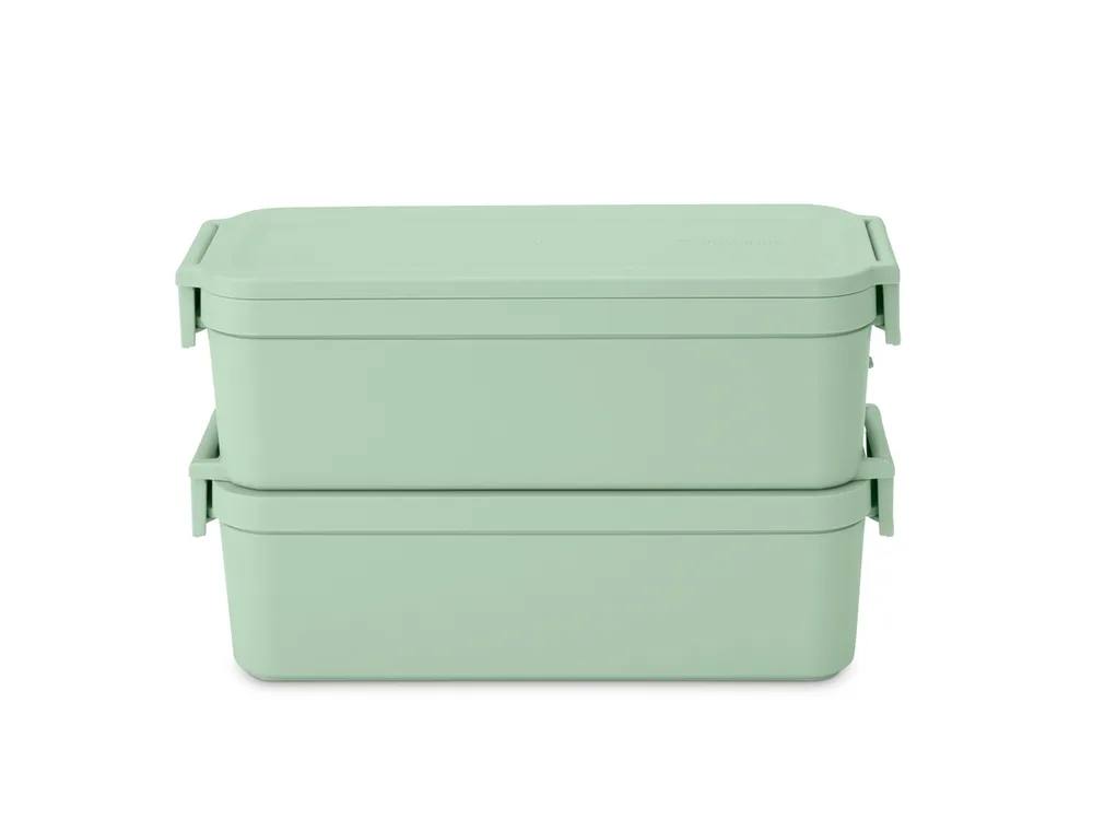 Ланч-бокс высокий Brabantia Make & Take Bento, 21,4 × 7,9 × 12,9 см, для работы и поездок, нефритово-зелёный