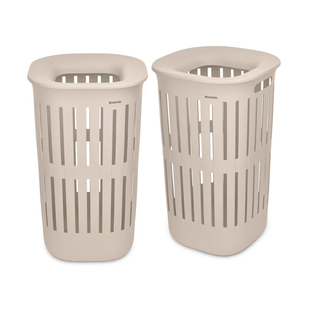 Набор из двух корзин для белья Brabantia Collect-It 55 л бежевый с крышкой