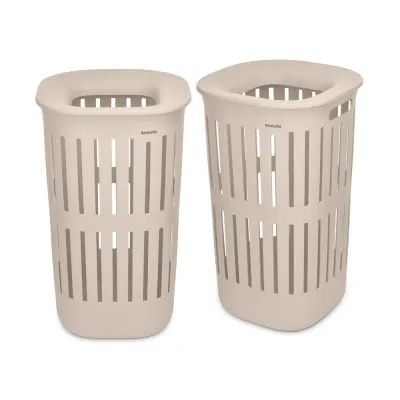 Набор из двух корзин для белья Brabantia Collect-It 55 л бежевый с крышкой