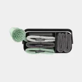 Набор для уборки кухни Brabantia SinkSide 8 предметов: органайзер 2 л, щётка, скребок, салфетки из микрофибры, Dark Grey — фото 2