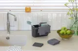 Набор для уборки кухни Brabantia SinkSide 8 предметов: органайзер 2 л, щётка, скребок, салфетки из микрофибры, Dark Grey — фото 6