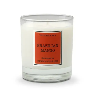 Свеча ароматическая Cereria Molla Santiago Brazilian Mango 230 г, время горения 50 ч, белая