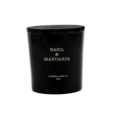 Ароматическая свеча XL Cereria Molla Boutique Basil & Mandarin 600 г, 2 фитиля, чёрная — фото 1