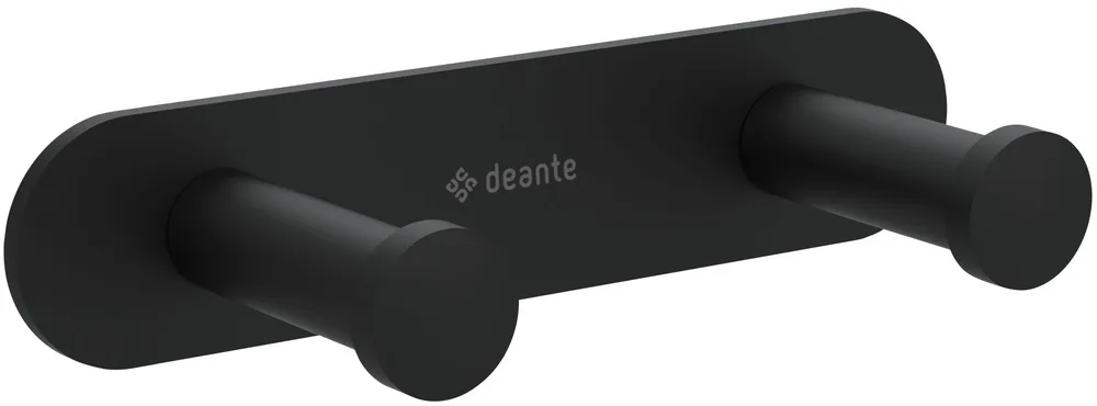 Двойной крючок на планке Deante Jasmin нержавеющая сталь nero