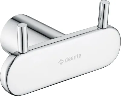 Двойной крючок для ванной Deante Round, хром, нержавеющая сталь, 90 мм